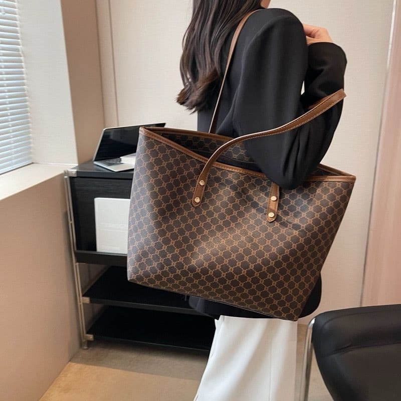 Bolsa Tote PRONTA, Bolsa Casual de Ombro de Grande Capacidade, Bolsa de Couro PU 06 FutureJ VKKV