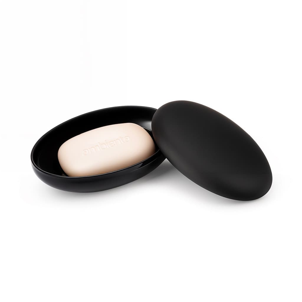 Saboneteira Oval com Tampa Plástica Portátil para Viagem Banheiro Pia Resistente e Compacta