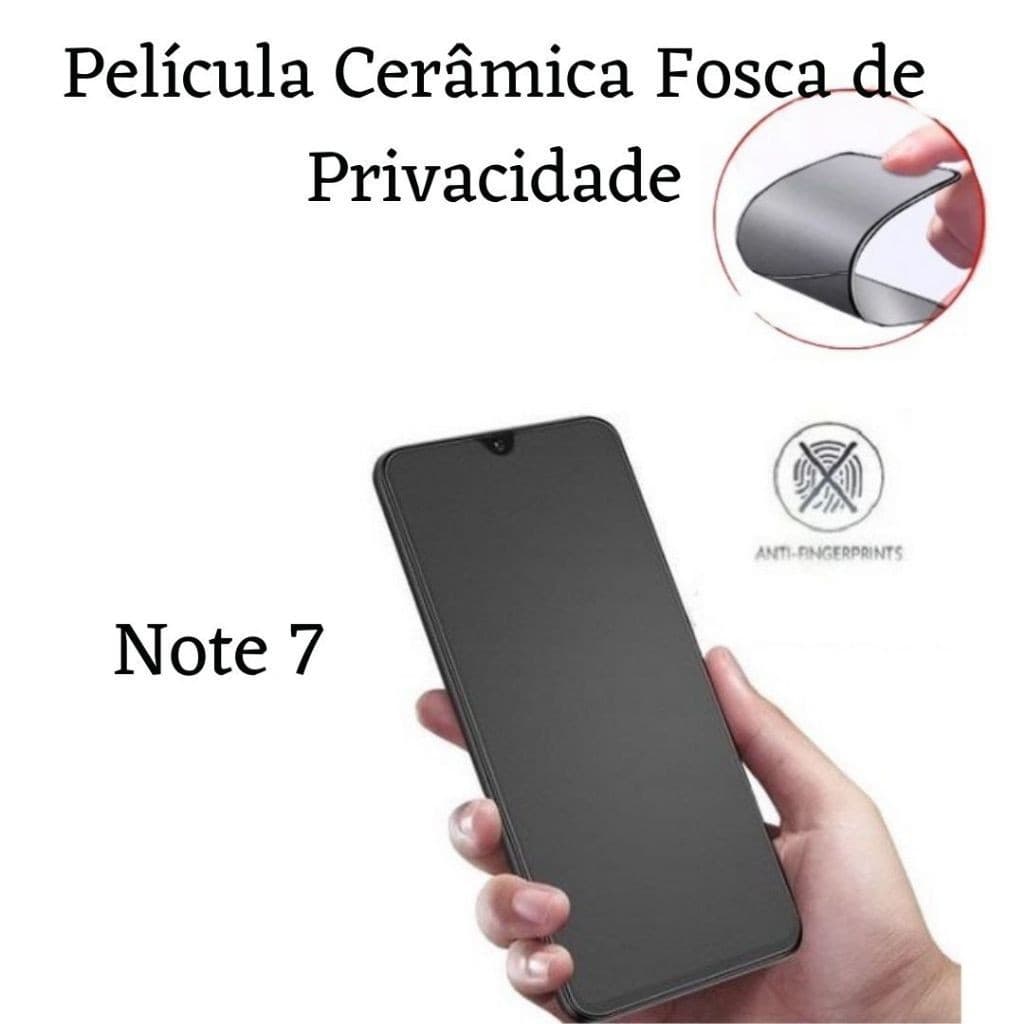 Película Cerâmica Fosca Privacidade Xiaomi Redmi Note 7