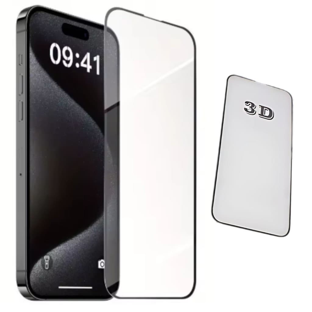 Película de Vidro 3D Curvada para iPhone 15 Pro Max – Proteção Total