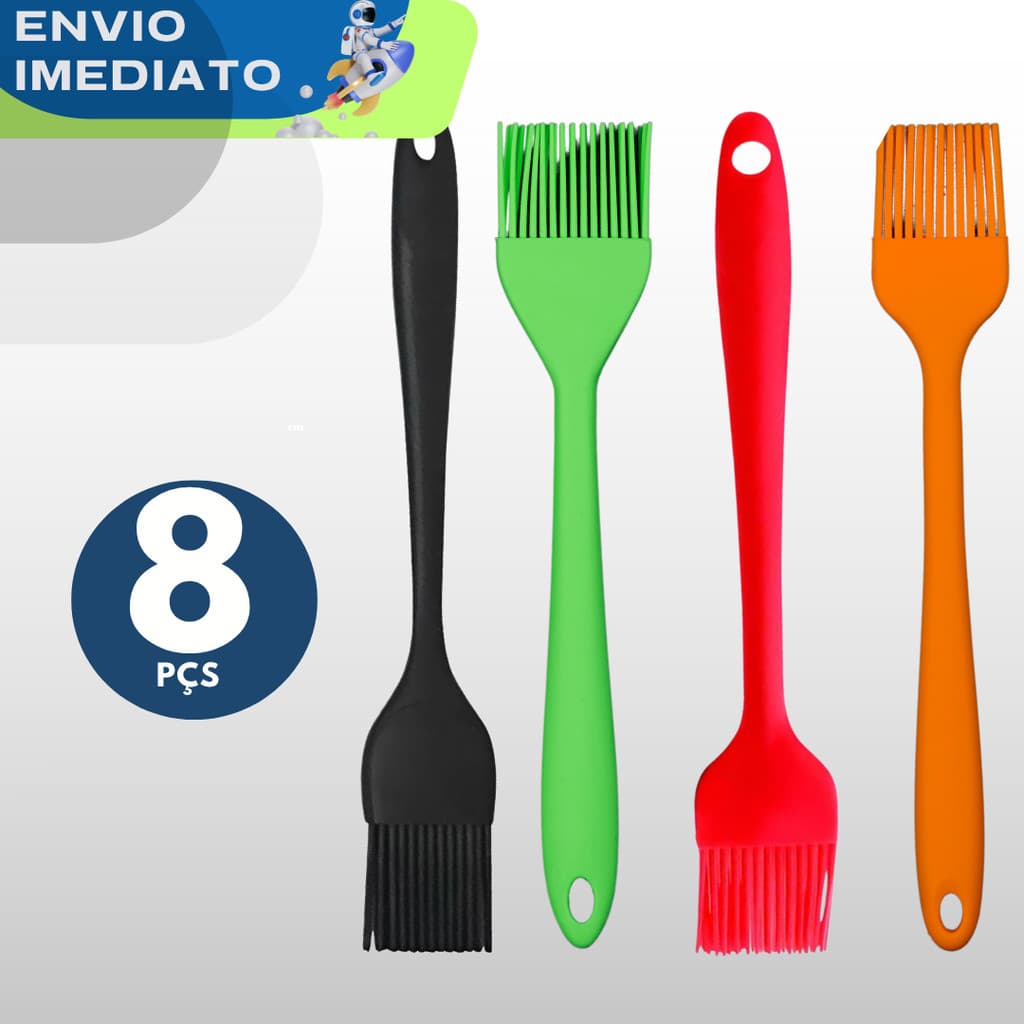 8 UN Pincel em Silicone para Confeitaria Premium Kit Utensílios de Cozinha Casa Premium Resistente Pincel Culinário