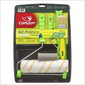 Kit de Pintura 6 Peças Completo Rolo Bandeja Pincel Reformas e Pintura Doméstica