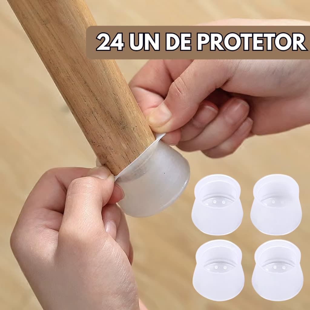 Kit Protetor Silicone Mesa Cadeira Pé Redondo Protege O Piso - Escolha Seu Kit