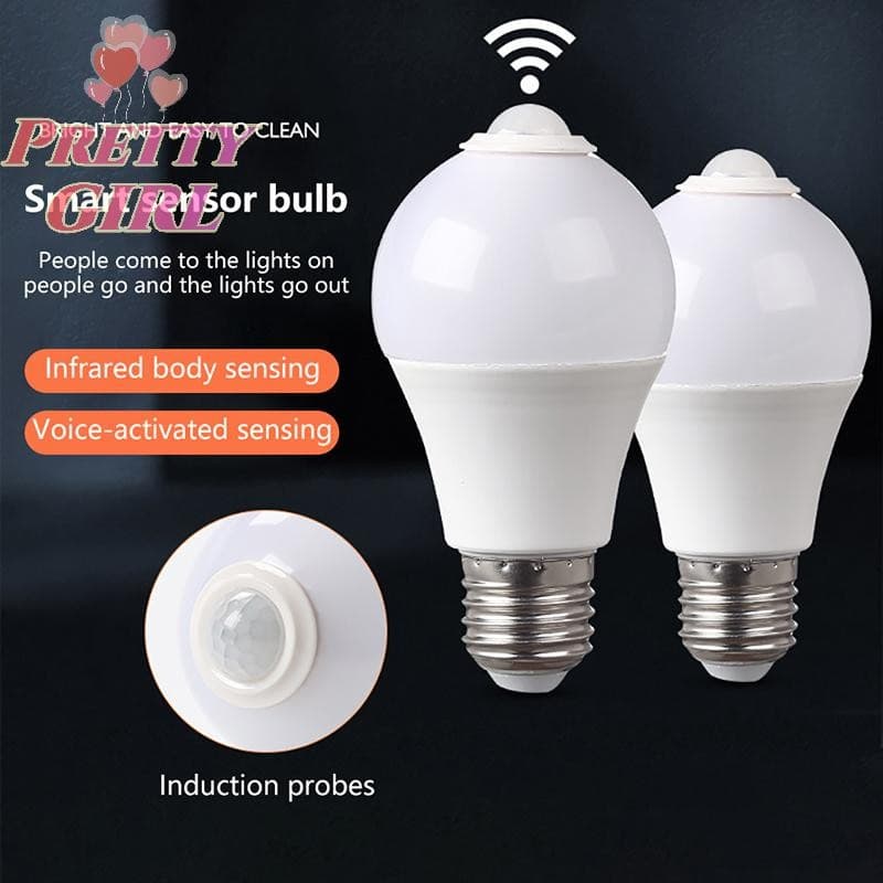 [Pretty ggirl] Lâmpada Com Sensor De Movimento E27 PIR 5W 9W 15W LED Detector Luz Noturna [Novo]