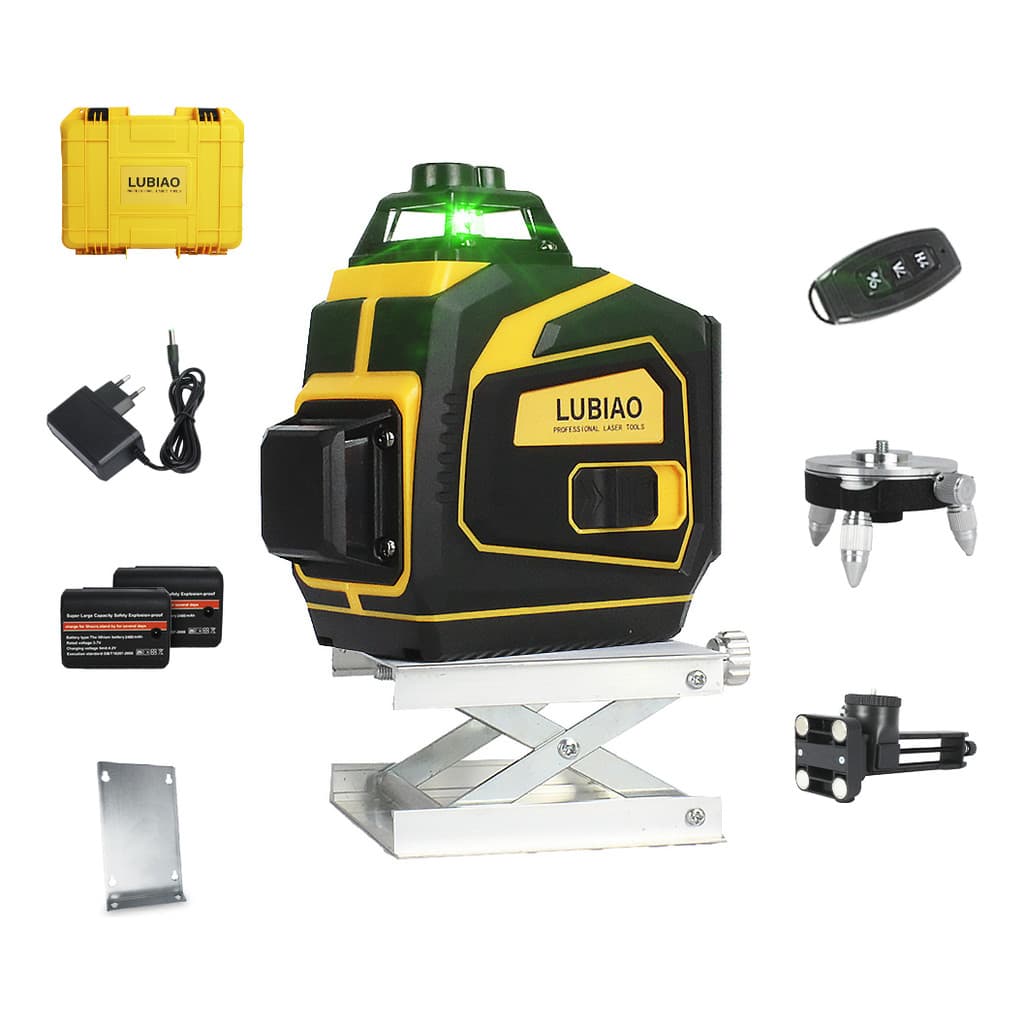 Nível Laser 12 Linhas Verde Recarregável C/ Controle + Malet