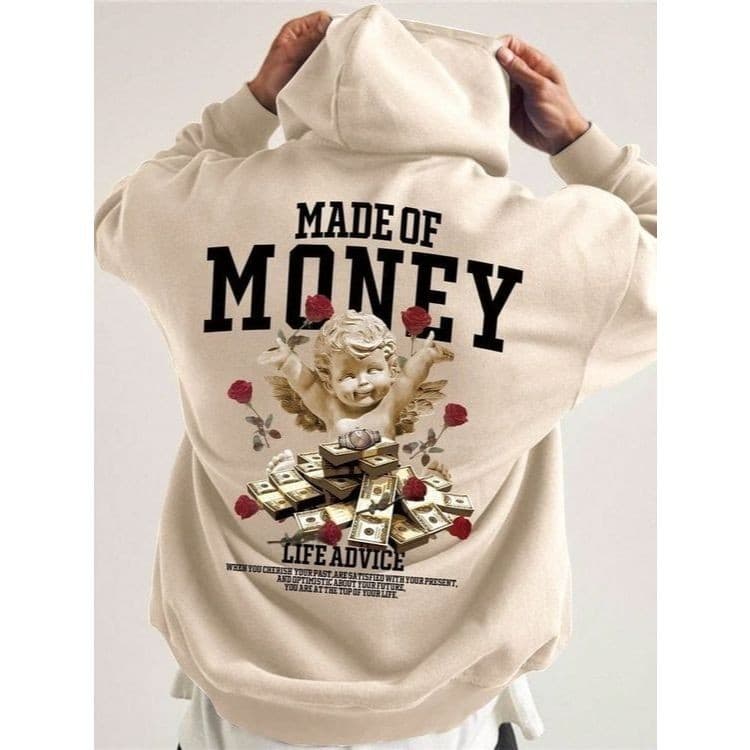 Moletom Canguru Flanelado Anjo Money Streetwear Inverno