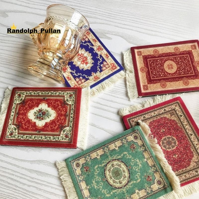 Mini Porta-Copos De Tecido Persa , Padrão De Carpete , Tecnologia De Decoração De Mesa De Jantar .