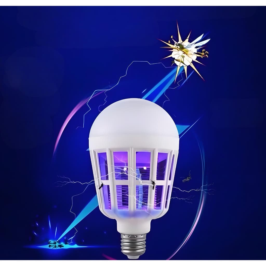 Lâmpada Led Repelente Mata Mosquito Mosca Anti Inseto Luminária Com Adaptador Bocal E27 Para Tomada