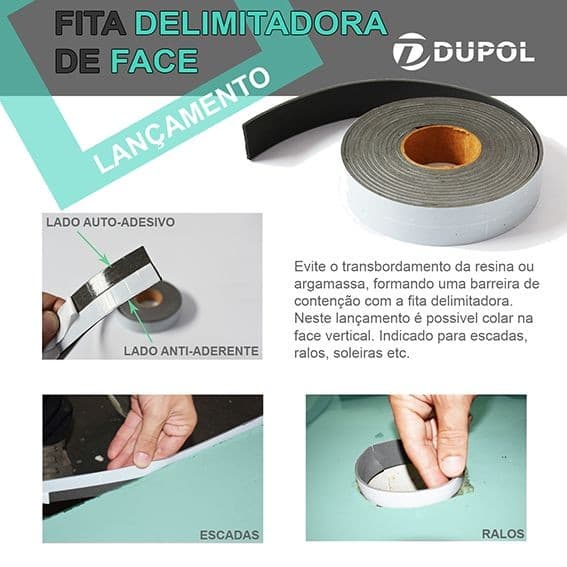 Fita Delimitadora de Face Autoadesiva 5 metros Dupol