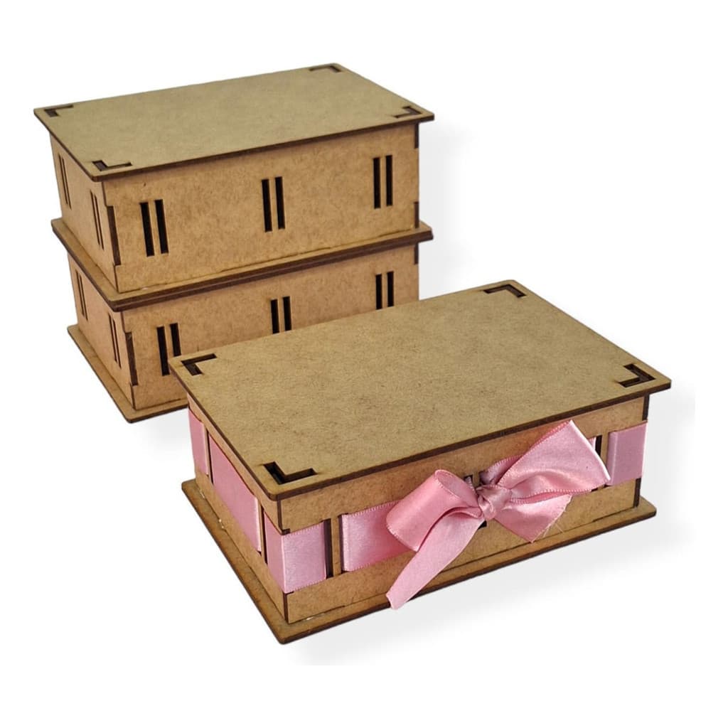 Caixa De Mdf Cru 15x10x5cm Passa Fita tampa personalizada Lembrancinha batizado casamento