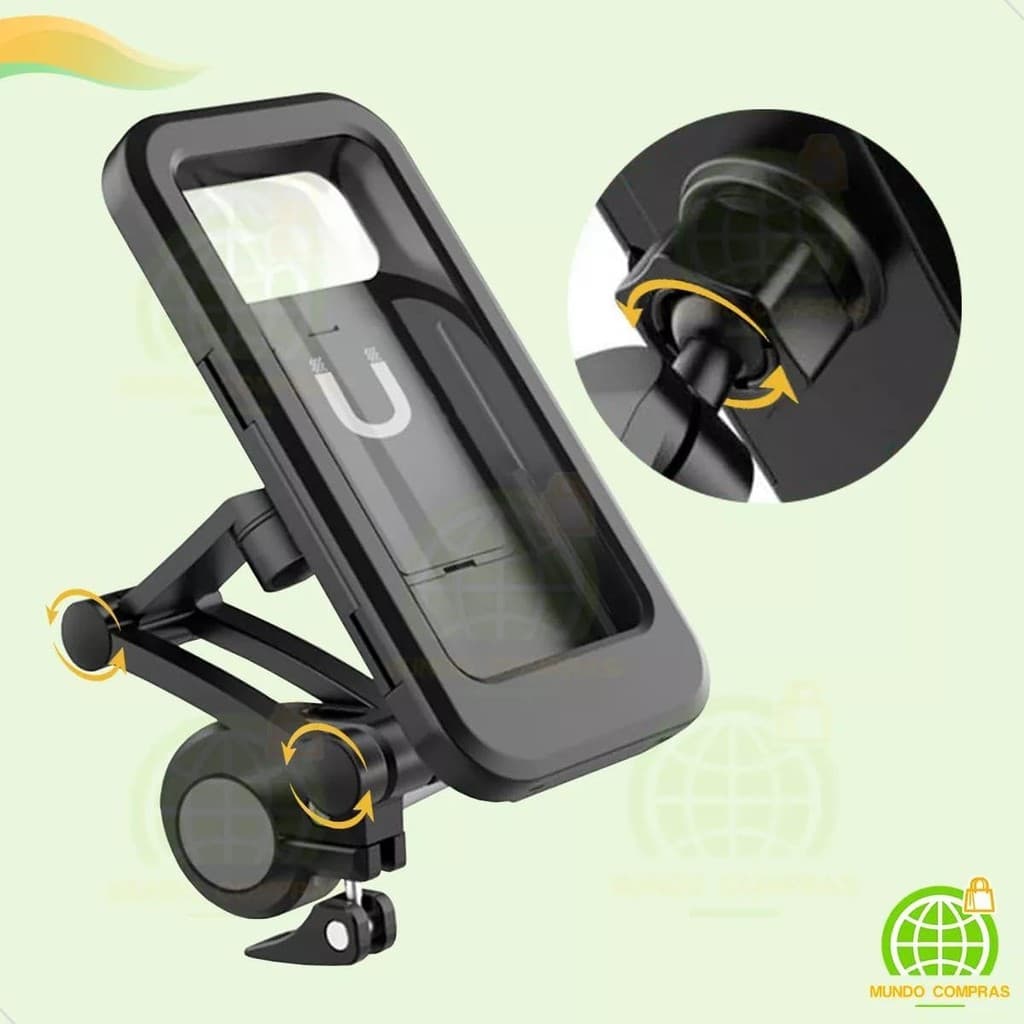 Suporte Case Magnético Celular Bike Guidão Moto Bicicleta Para Telefone Prova D´água Mundo Compras