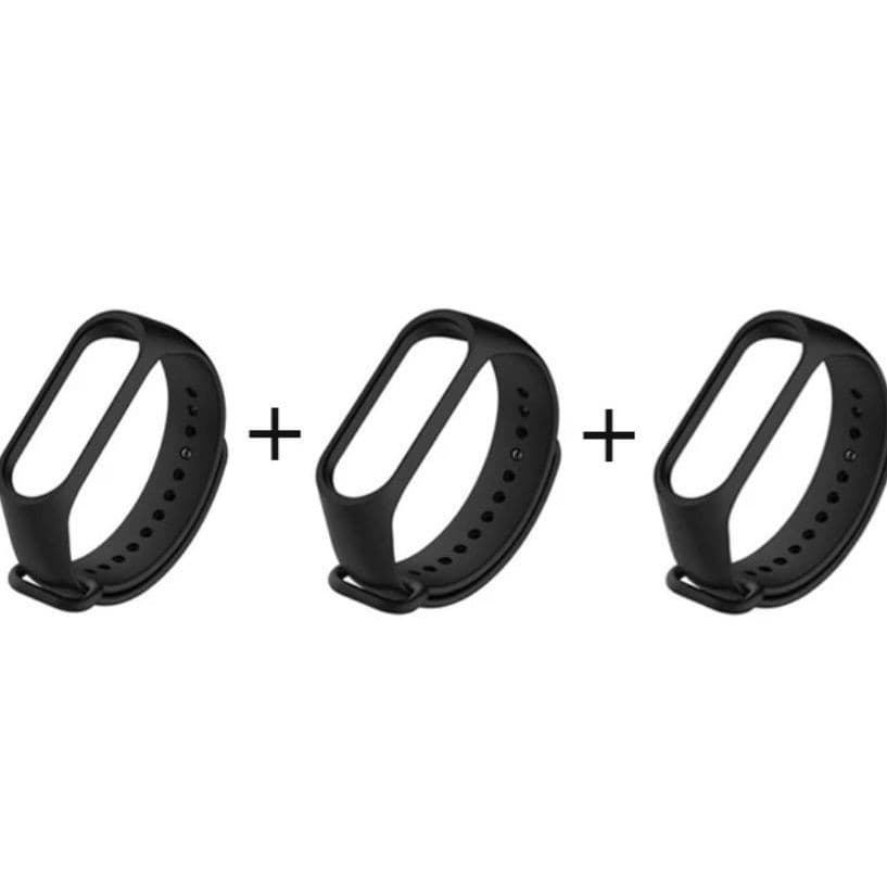 kit 3 Pulseiras Mi Band Xiaomi Premium Cor Preto Para Mi Band 3/4/5/6/7/8