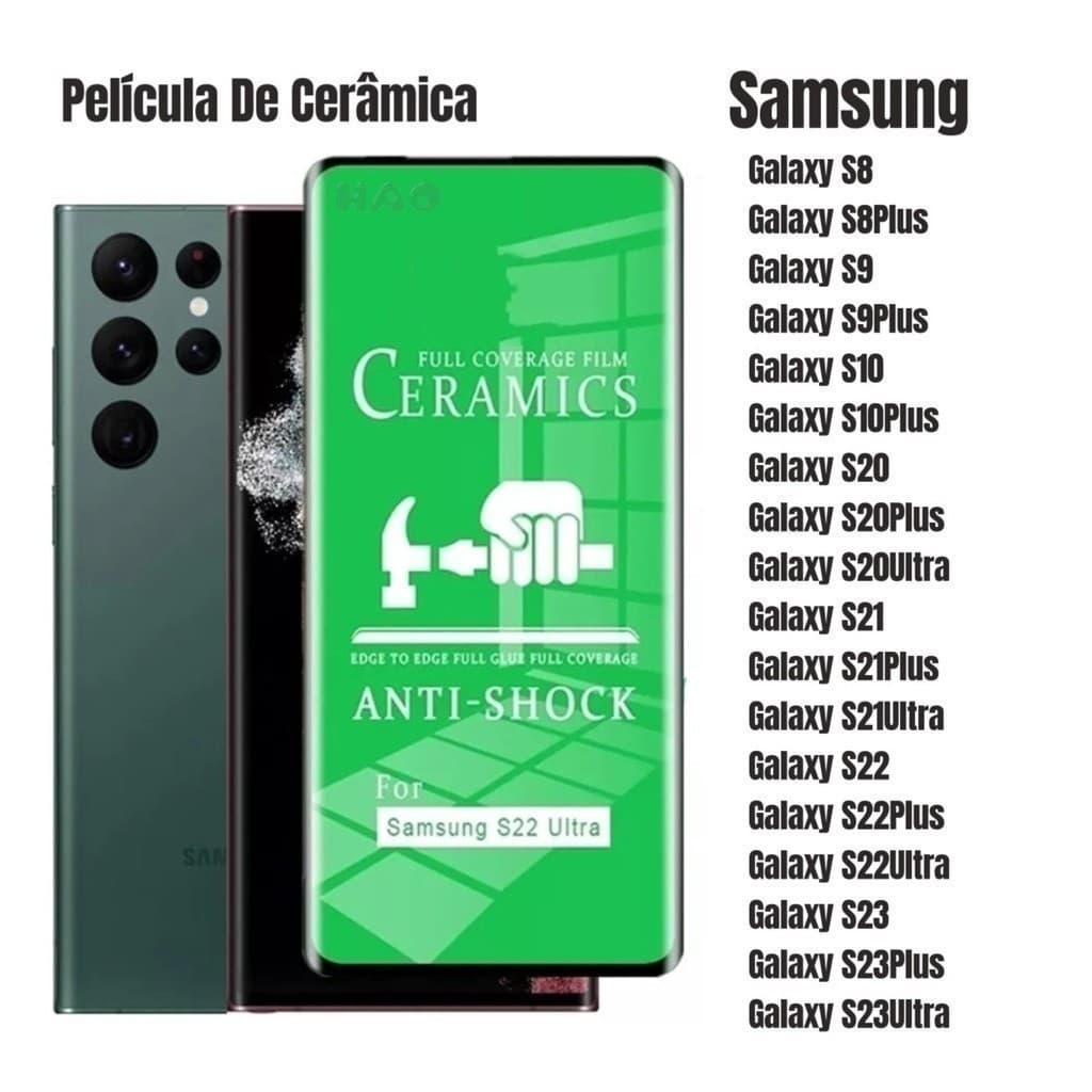 Kit com 5PCS/10PCS/25PCS Película De Cerâmica 9D Para Samsung Galaxy S8 S9 Plus S10Plus S20Fe S21 S22 S23Ultra