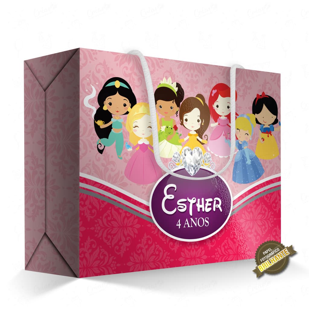 10, 15, 20 ou 25 unid - Caixa Surpresa - Princesas Disney Baby Cute - [QUALIDADE PREMIUM COM BRILHO] - Sacolinha