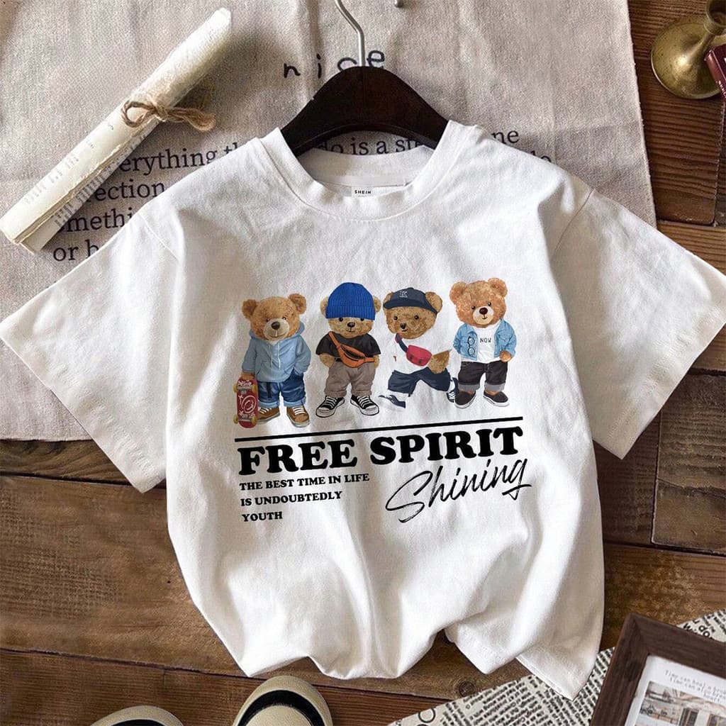 Camiseta Premium em Algodão Puro SISI camisa desenho animado básica casual de desenho animado para mulheres blusa fofa