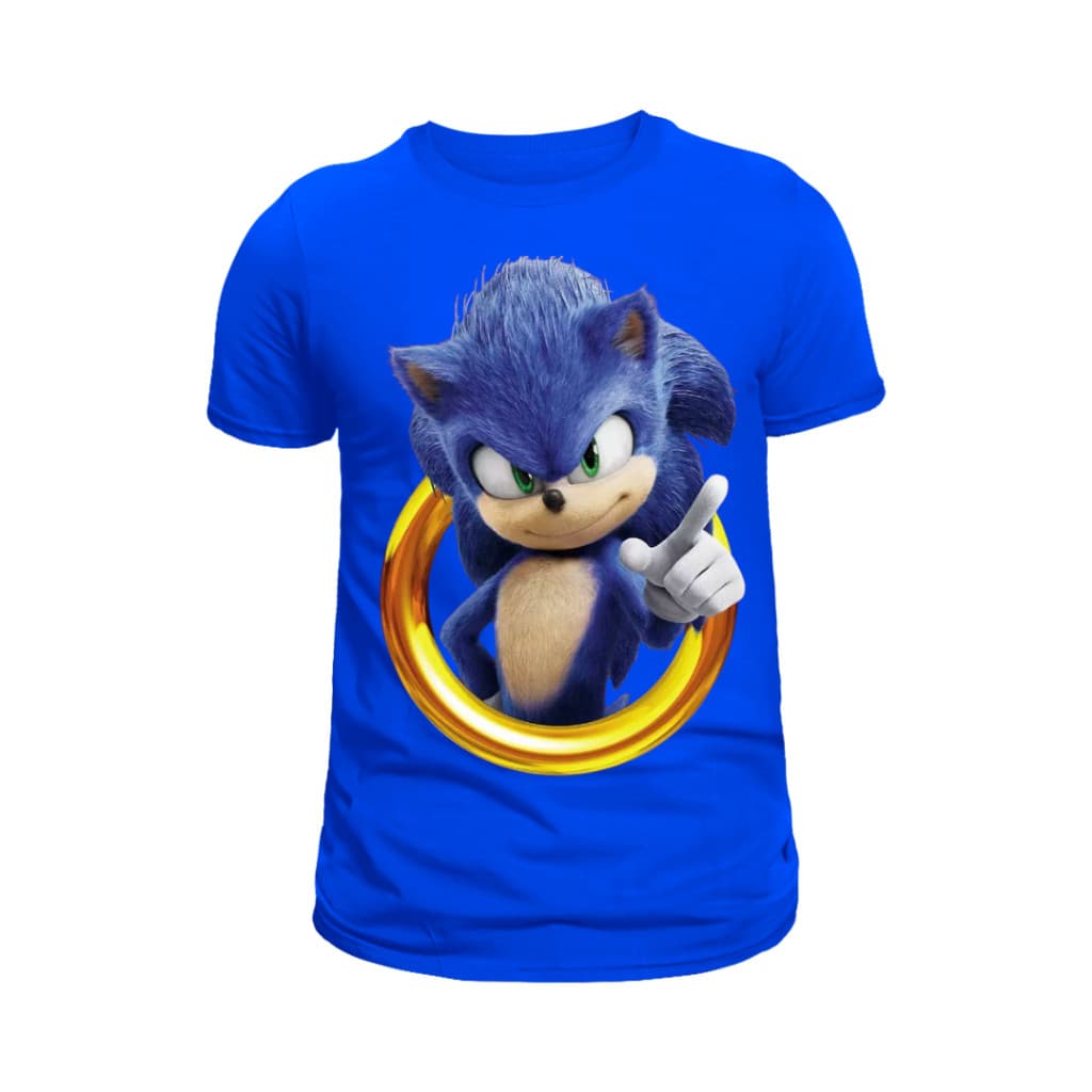 Camiseta Camisa Sonic Desenho Gamer Infantil e Adulto 100% Algodão Envio Imediato