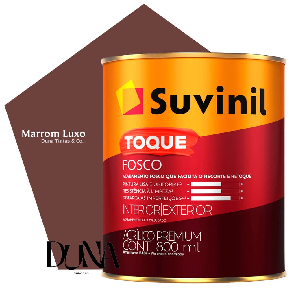 Tinta Suvinil Toque Fosco Premium Marrom Luxo 800ml