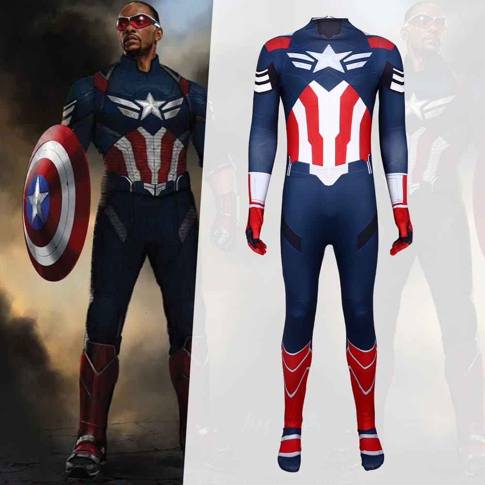 Halloween Vingadores Novo Capitão América 4 Collant Conjunto Fantasia cosplay Marvel