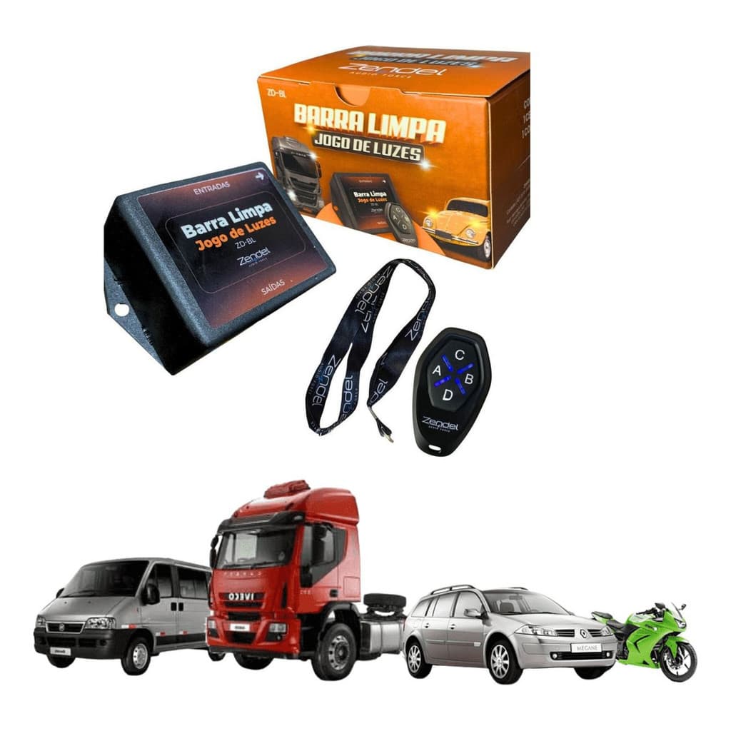Jogo De Luzes Farol Alterna Pisca Alerta Barra Limpa Zendel+ Controle