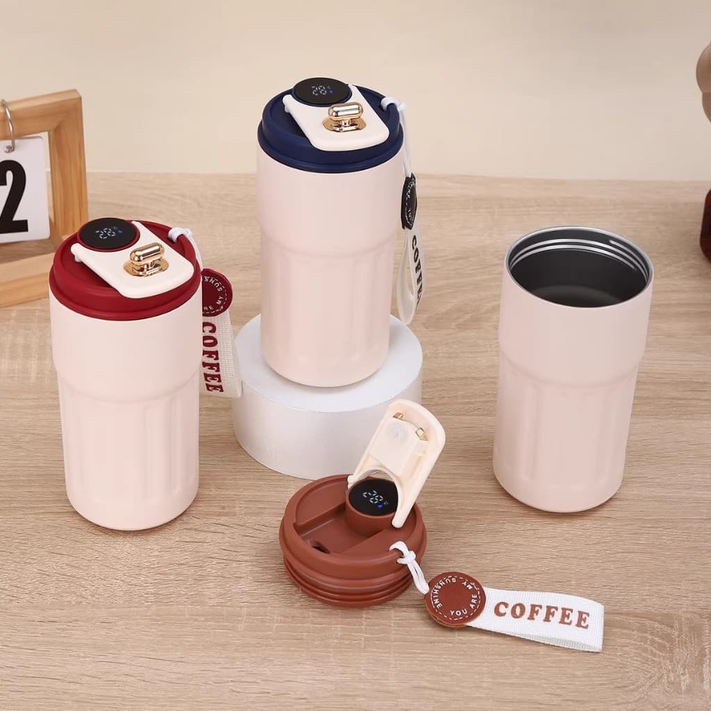 Copo térmico inteligente de 450ml Xícara de café em aço inoxidável 316 que acompanha copo de isolamento