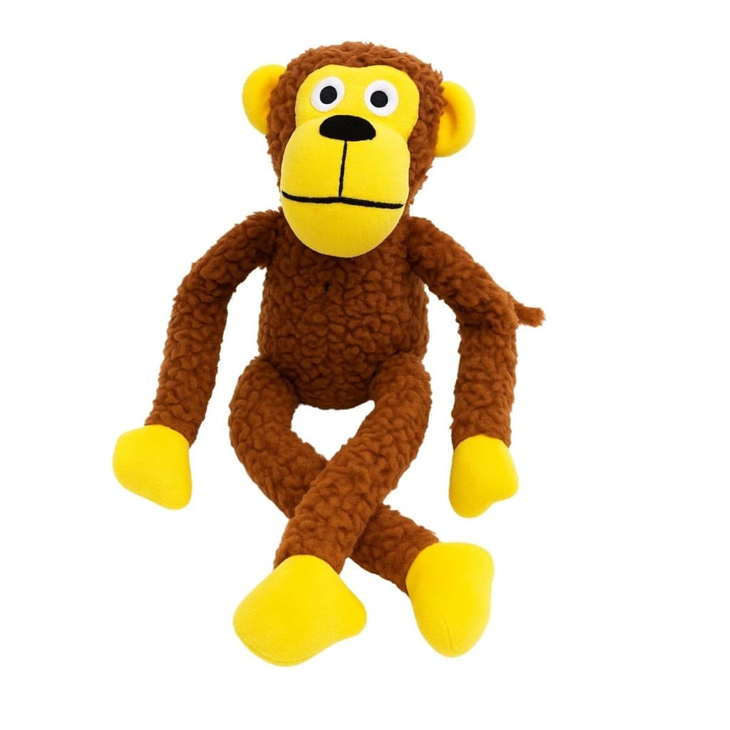 Brinquedo de Cachorro Macaco de Pelúcia Mordedor Pet Grande com Apito Som Interativo Olho Bordado