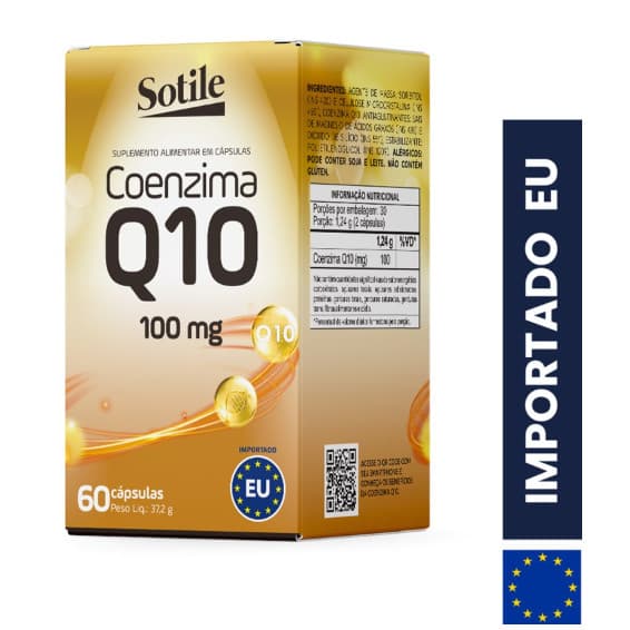 SUPLEMENTO ALIMENTAR COENZIMA Q10 100MG C/60 CAPSULAS SOTILE UNIAO EUROPE SIDNEY