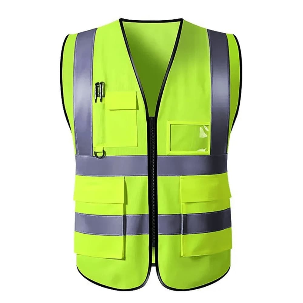 Colete Refletivo Faixa Com Bolsos Amarelo Fluorescente Epi Segurança Trabalho