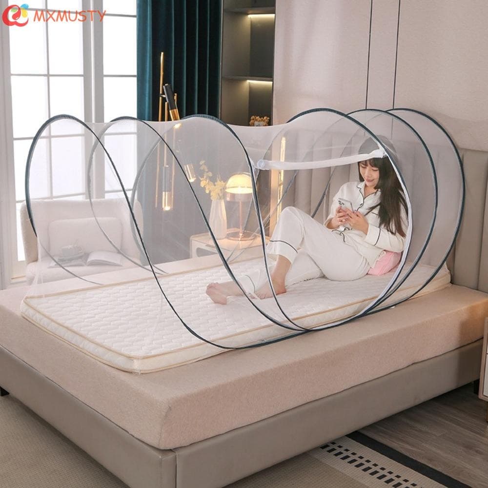 Rede Mosquiteira De Viagem MXMUSTY , Dobrável Portátil Anti-Mosquito De Dormir De Malha Ajustável Única