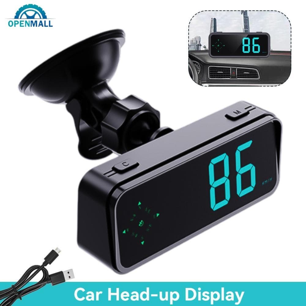 OPENMALL Car HUD GPS Display Velocímetro Digital Relógio De Tempo Alarme De Excesso De Velocidade KMH MPH Switch Cachorr