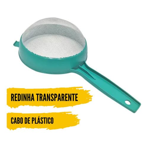 Kit 2 Peneira Reforçada 23cm Plástico Alimento Coador Cozinha