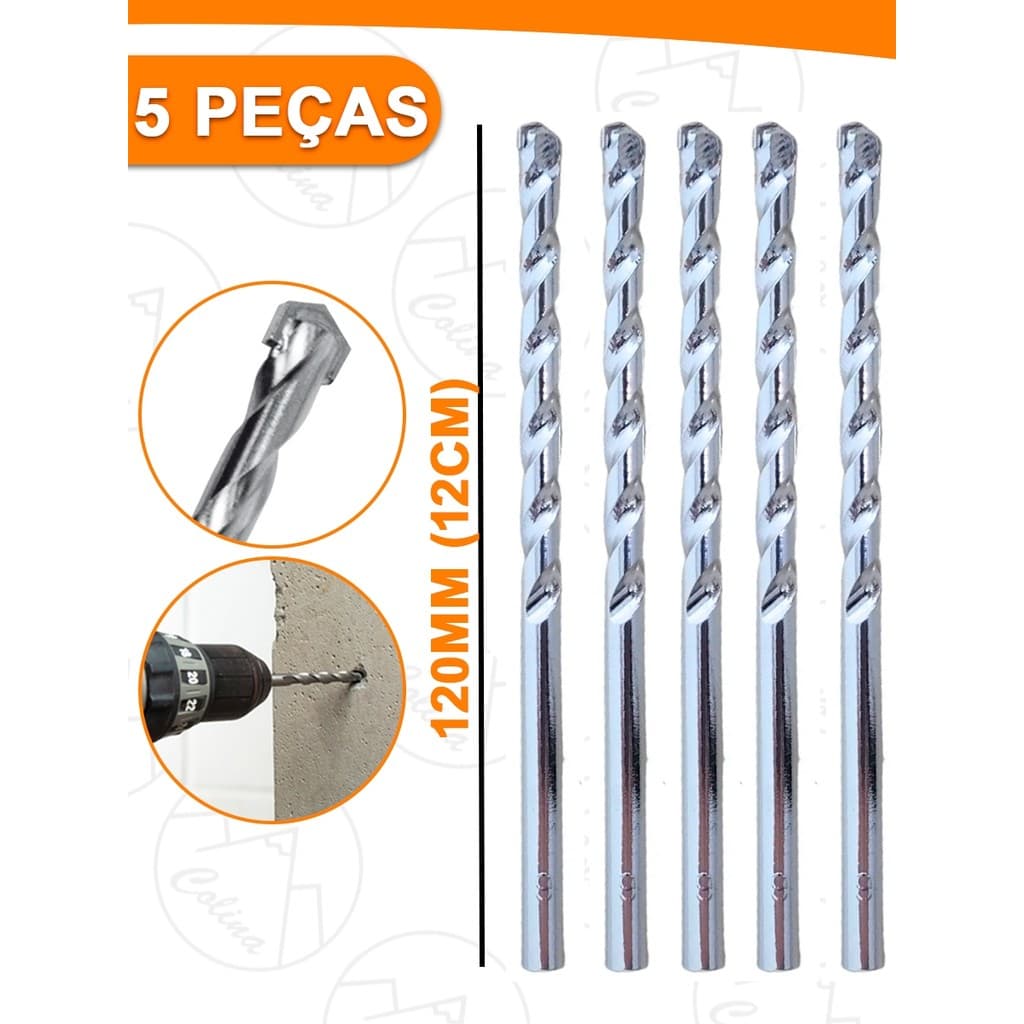 Jogo De Brocas De Videa Conjunto 5 Peças 8MMx12MM