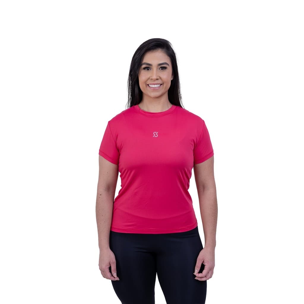 Blusinha Feminina Academia Fitness de Poliamida Dry Fit Baby Look Riber Fitness
