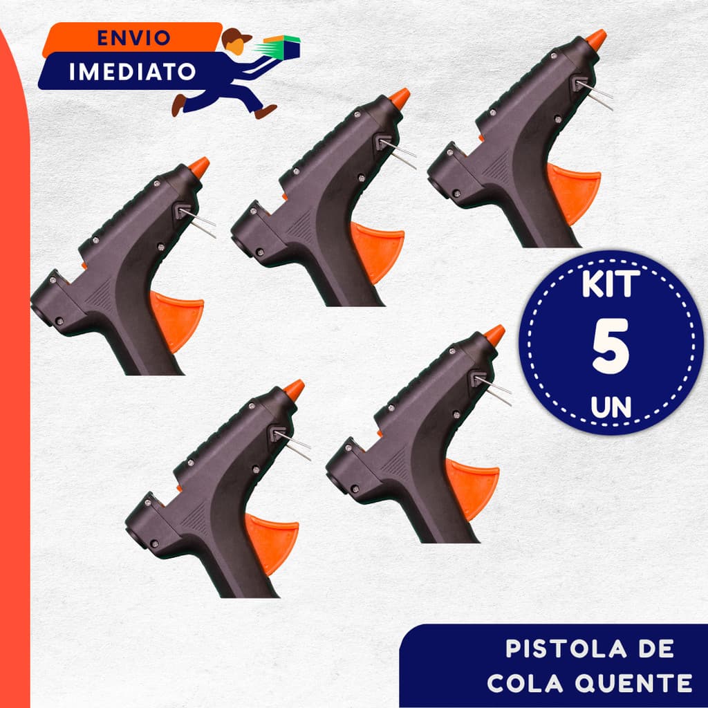 Pistola Cola Quente Pequena 20W Bivolt Manual Artesanato + 2 Bastões De Cola 5 Unidades
