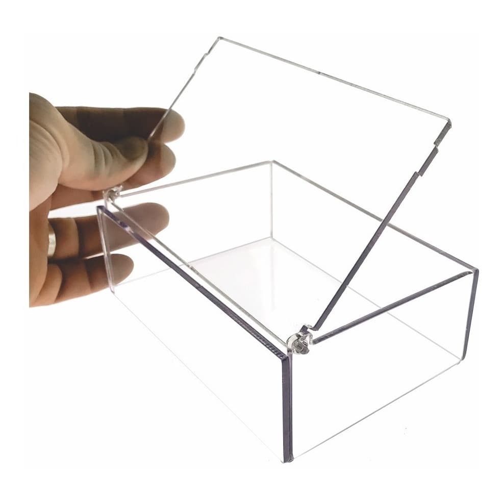 Caixa Organizadora Multiuso Acrilica  15x10x5cm Fabricante Cor Tampa Flip Liso