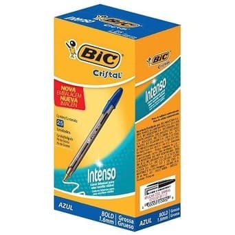 Caneta Esferografica BIC Cristal Intenso Ponta Grossa de 1.6mm Bold 25 Unidades