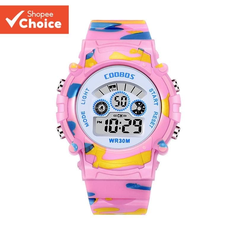 Relógio De Pulso Coobos Para Crianças Digital Com Display Luminoso À Prova D'água Meninos E Meninas