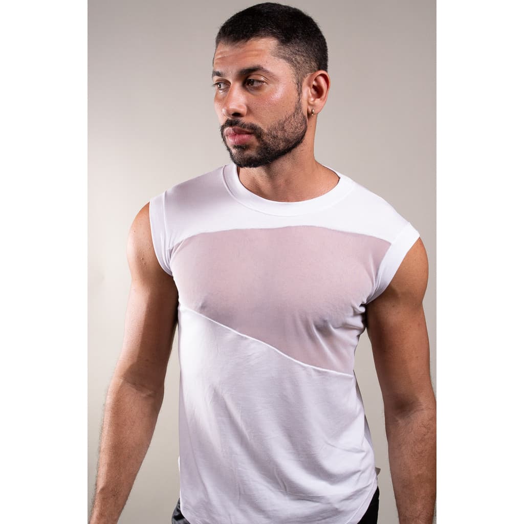 Regata Masculina JotaVê em Viscolycra Detalhe Frente e costas em Tule Transparente Moda Masculina
