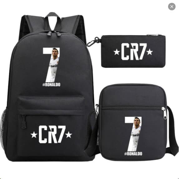 Merchandise para Fãs de Futebol Cristiano Ronaldo Mochila para Estudantes da Escola Fundamental Bayern Mochila de Grande