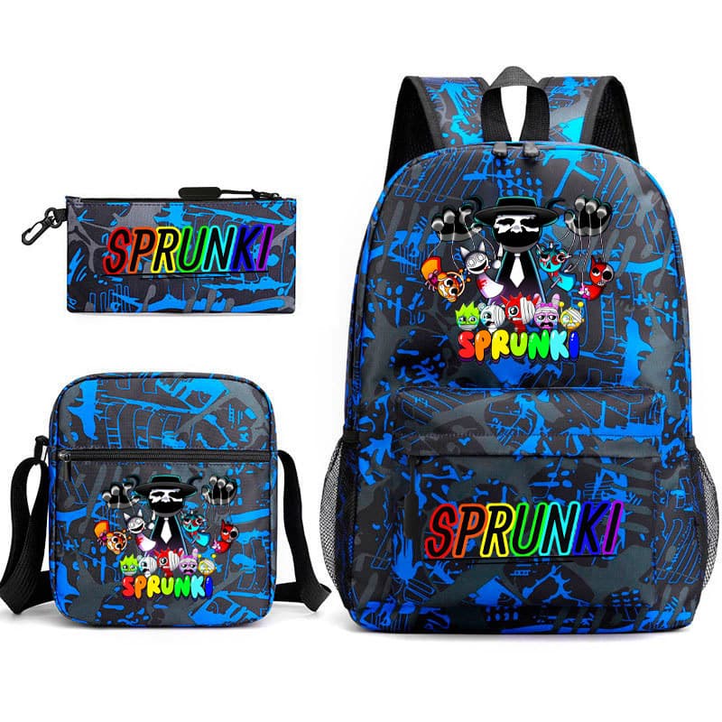 [Temporada de Volta às Aulas] Mochila Periférica para Estudantes do Ensino Fundamental Rhythm Box Conjunto de 3 Peças Mo