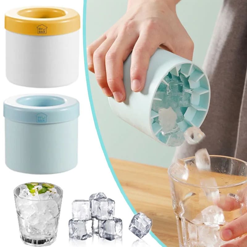 Forma de Silicone para Cubos de Gelo, Balde de Gelo Redondo, Utensílio Criativo para Fazer Gelo em Casa no Verão, Ferram