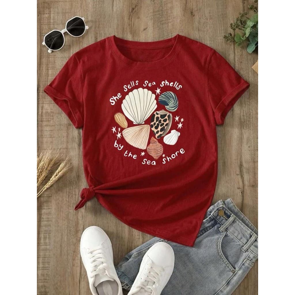 Camiseta T-Shirt Feminina Fundo do Mar Sea - Blusa 100% Algodão - Envio Imediato - NB The Shirt