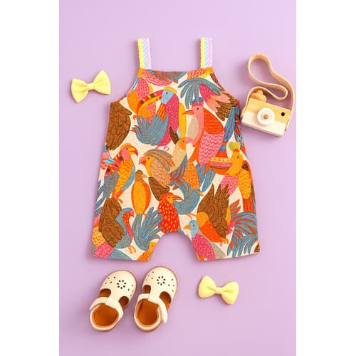 Jardineira Bebê Romper Infantil Estampado Roupa De Bebe Moda