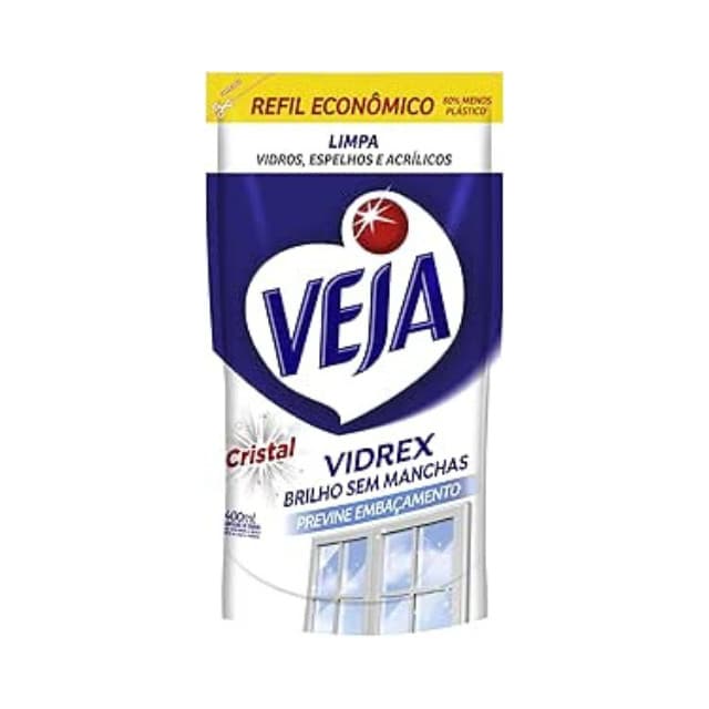 Limpa Vidros Veja Vidrex Cristal Refil 400ml