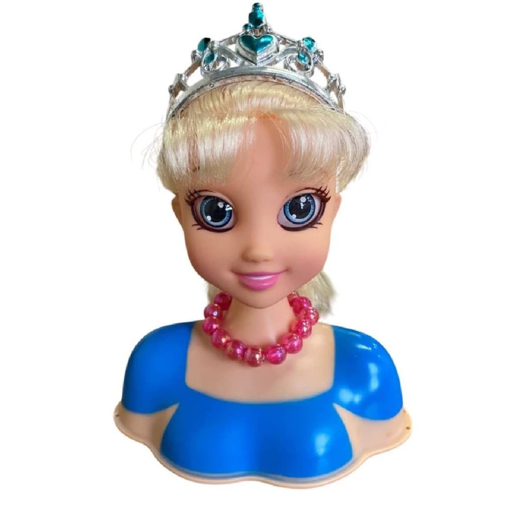 Boneca Infatil Princesa Busto P/ Maquiar e Mini Acessórios