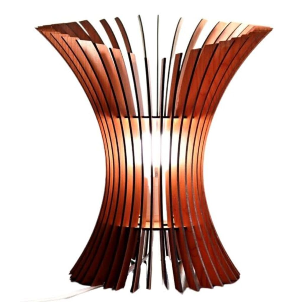 Abajur Luminária ELEGANCE de Mesa: Luminária Decorativa em Madeira para Sala e Quarto