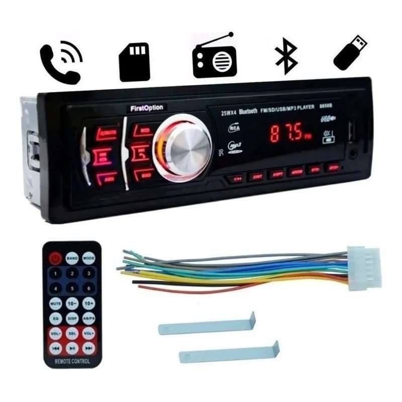 Rádio Para Carro Automotivo B com  Bluetooth e USB
