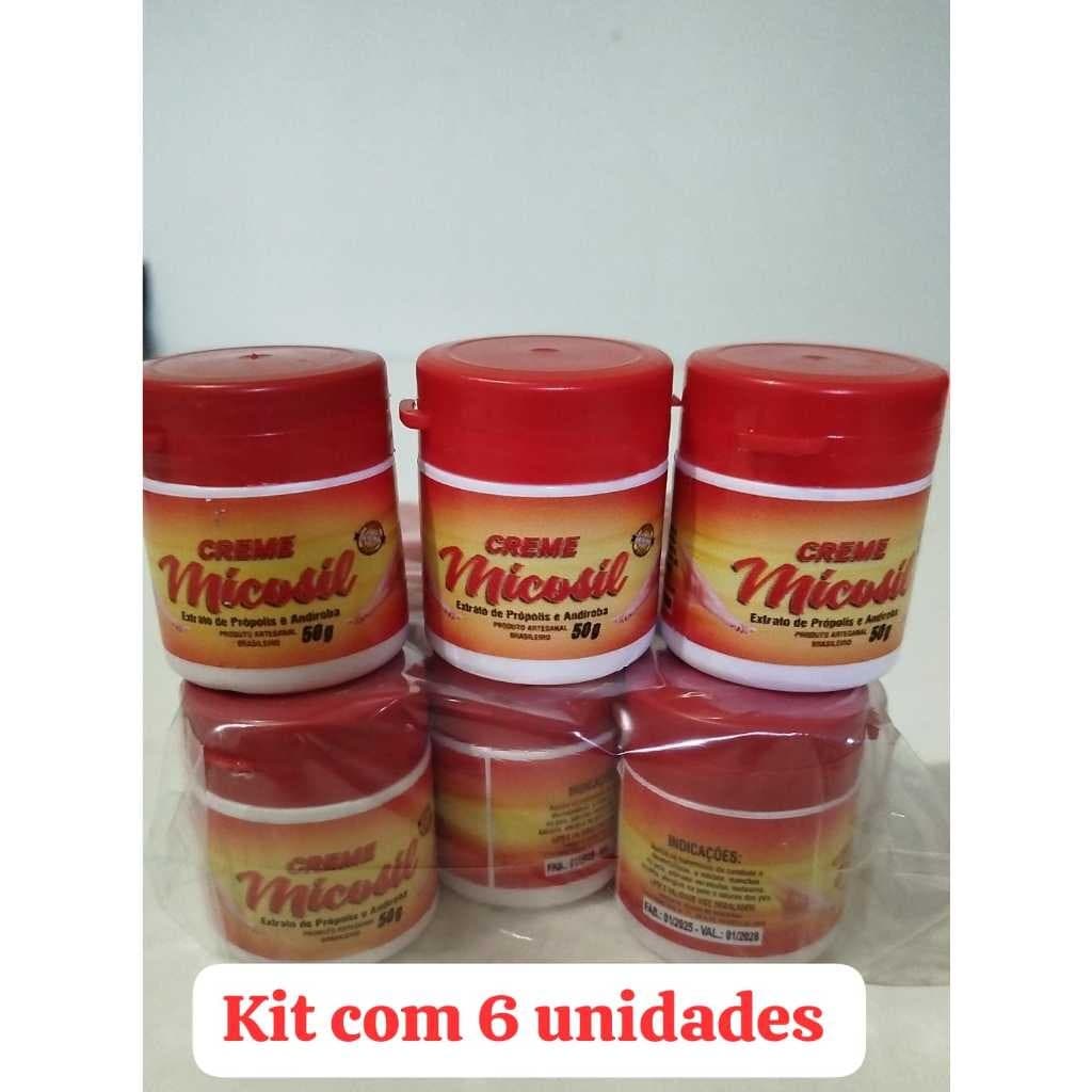 Kit com 6 Unid Pomada / creme Micosil - 50 grs - extrato de propolis e andiroba