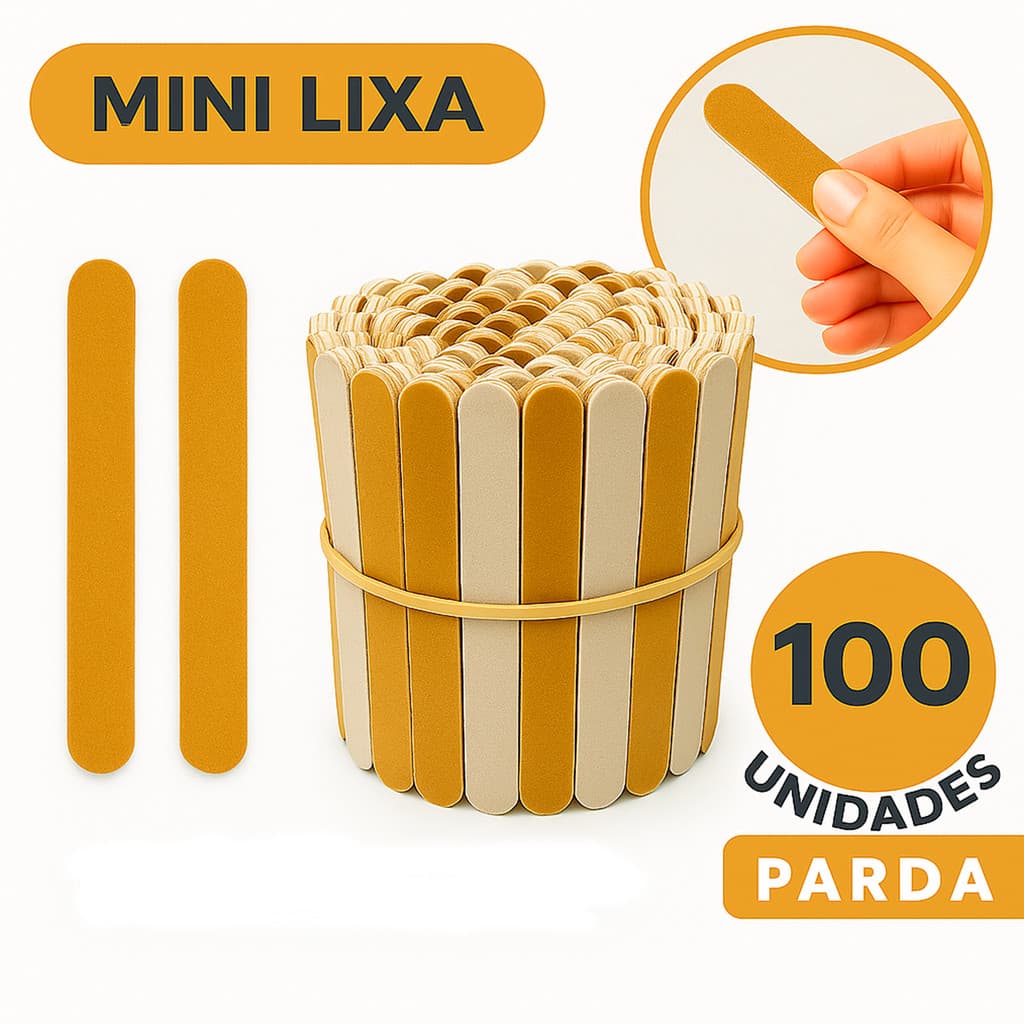 Kit 100 Lixa Unha Mini Manicure Pedicure Descartável Higiênicas Popular