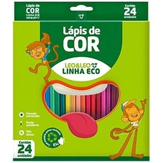 Lápis De Cor Eco Sextavado Leo&leo 24 Cores Lapis Escolar