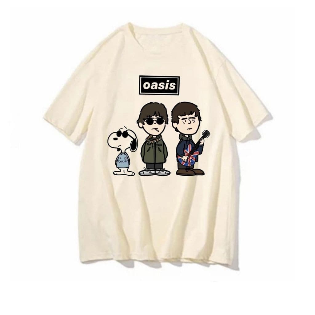 Camiseta Unissex Estampa Oasis The Peanuts Banda de Rock - Camisa 100% em Algodão - Envio Imediato - DR Bigorna